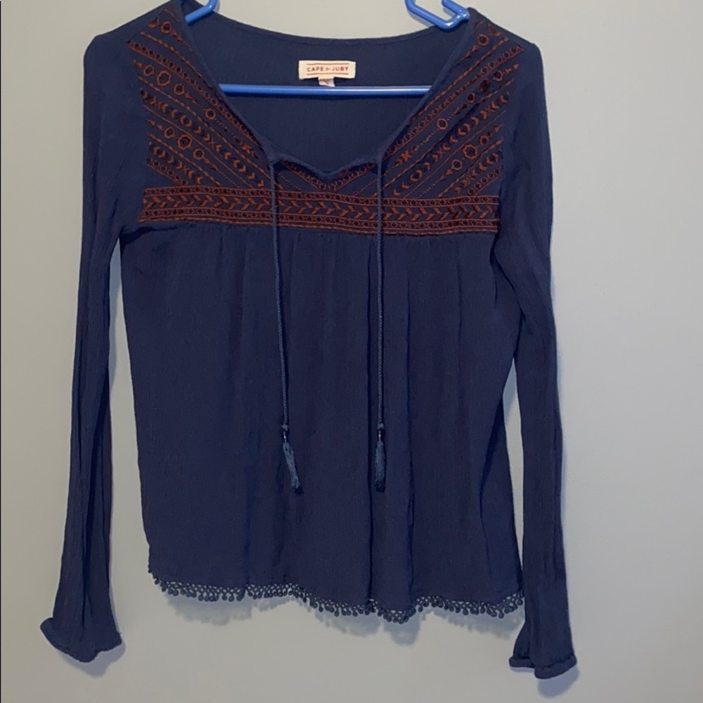Embroidered Flowy Top